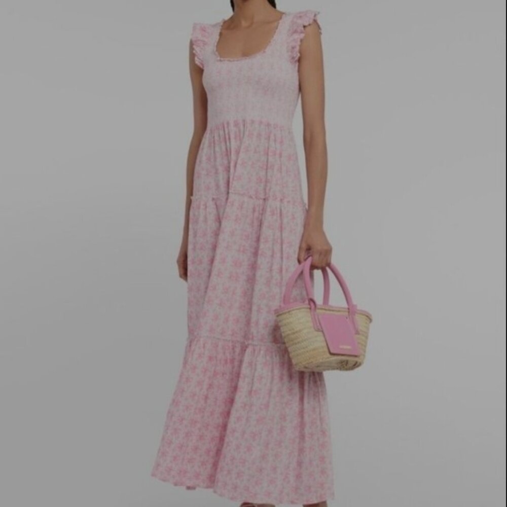 LoveShackFancy Pink Floral Dress